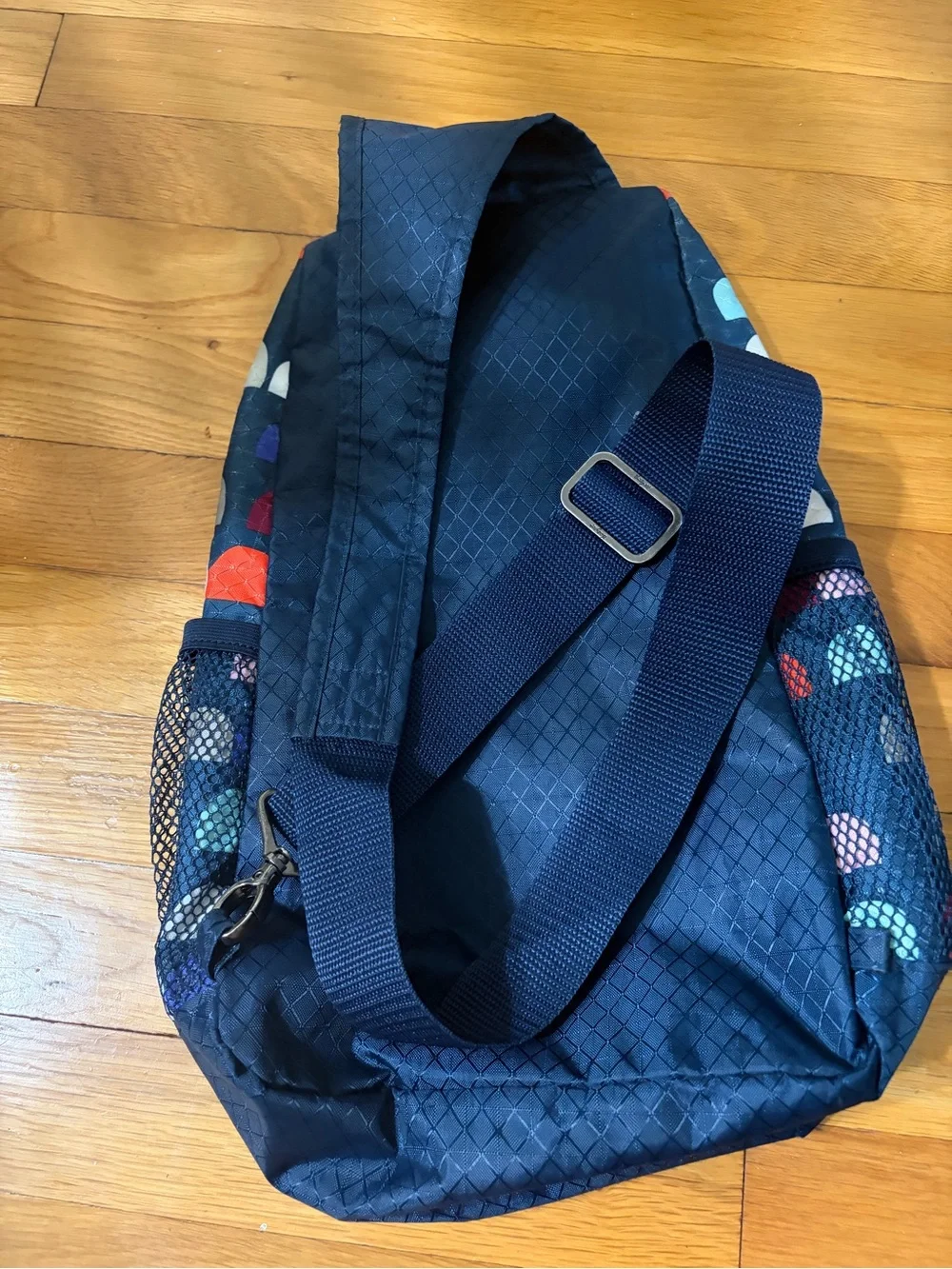 Navy Multi-Color Print Crossbody Sling Bag